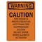 Signmission Safety Sign, OSHA WARNING, 7" Height, Caution This Room Is Protected, Portrait OS-WS-D-57-V-13024 - alternate 1